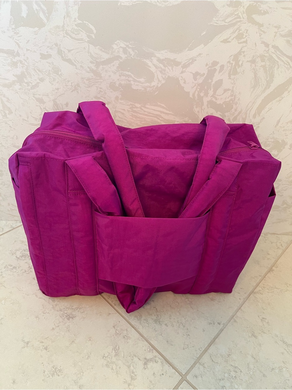 BAGGU Small Cloud Carry On in Deep Fuchsia - Picture 7 of 11